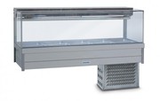 Roband Square Glass Refrigerated Display Bar,  12 Pans SRX26RD