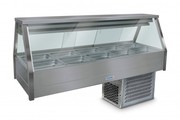 Roband Straight Glass Refrigerated Display Bar,  10 Pans ERX25RD