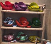 Colourful range of handmade ceramic bowls